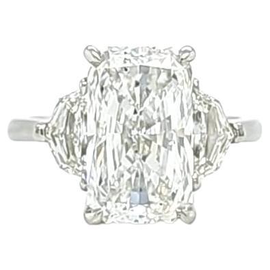 Louis Newman & Co. 4.52 Carat GIA Certified Radiant Cut Diamond Three Stone Ring