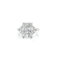 Louis Newman & Co 5.01 Carat GIA Certified Radiant Cut Diamond Three Stone Ring