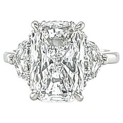 Louis Newman & Co 5.01 Carat GIA Certified Radiant Cut Diamond Three Stone Ring