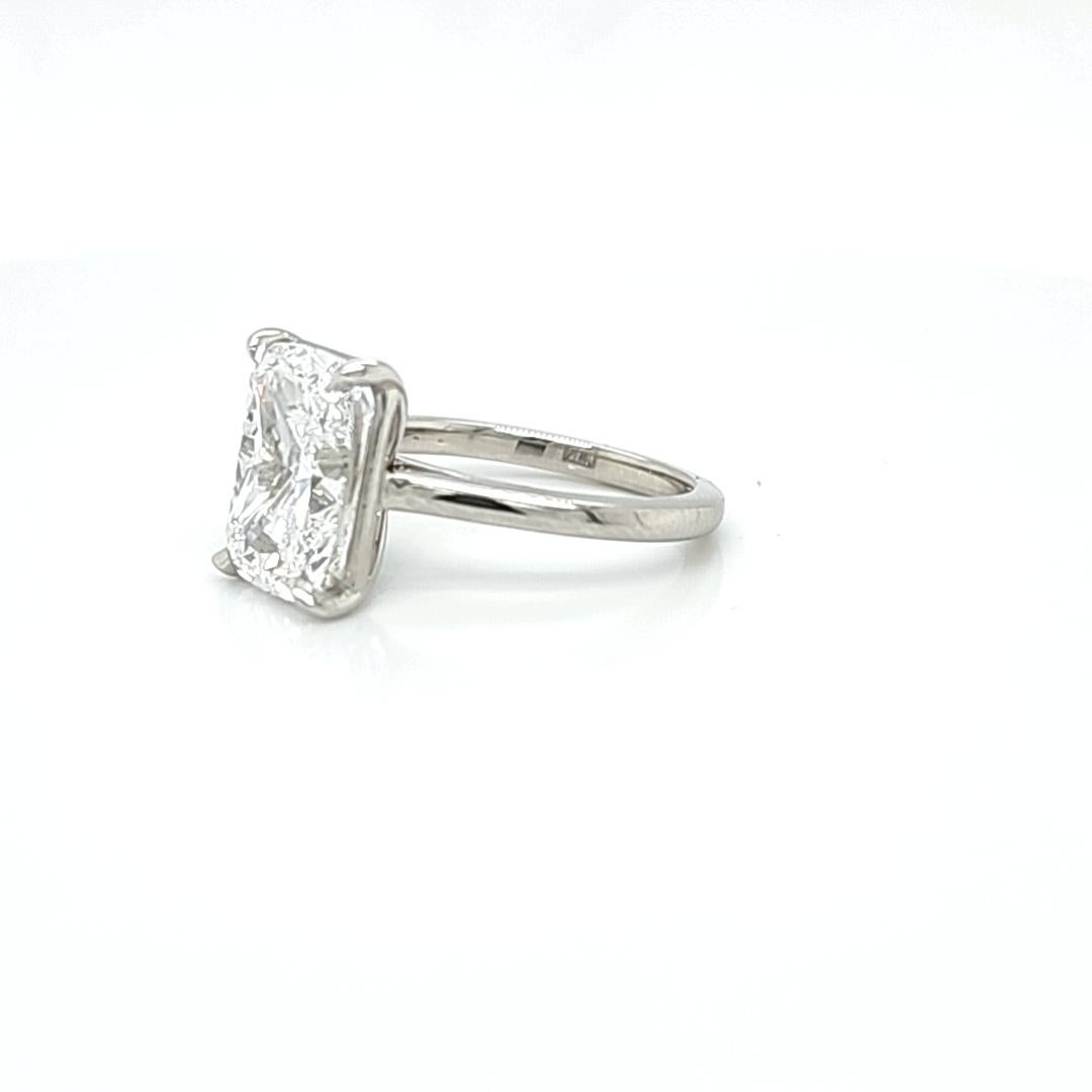 Louis Newman & Co 5.03 Carat GIA Certified Elongated Cushion Solitaire Ring In New Condition For Sale In New York, NY