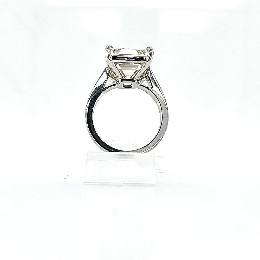 Louis Newman & Co 7.95 carat Emerald Cut GIA certified Diamond Solitaire  Ring For Sale 1