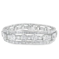 Louis Newman & Co Emerald Cut and Baguette Cut Diamond GIA Certified Bracelet