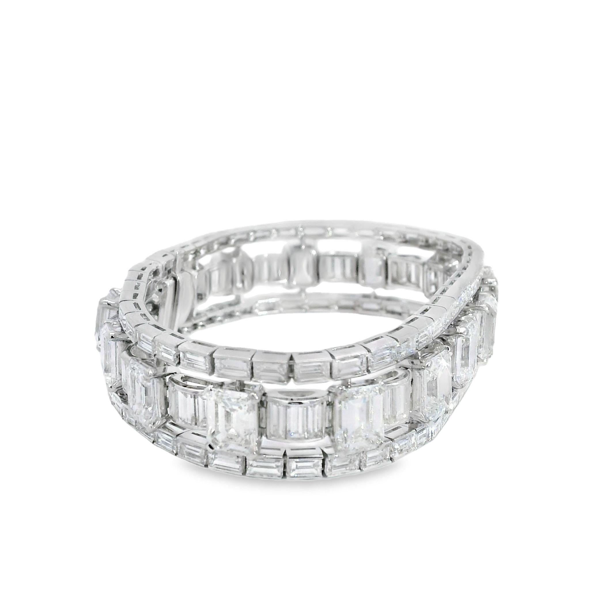 Louis Newman & Co Emerald Cut and Baguette Cut Diamond GIA Certified Bracelet In New Condition For Sale In New York, NY