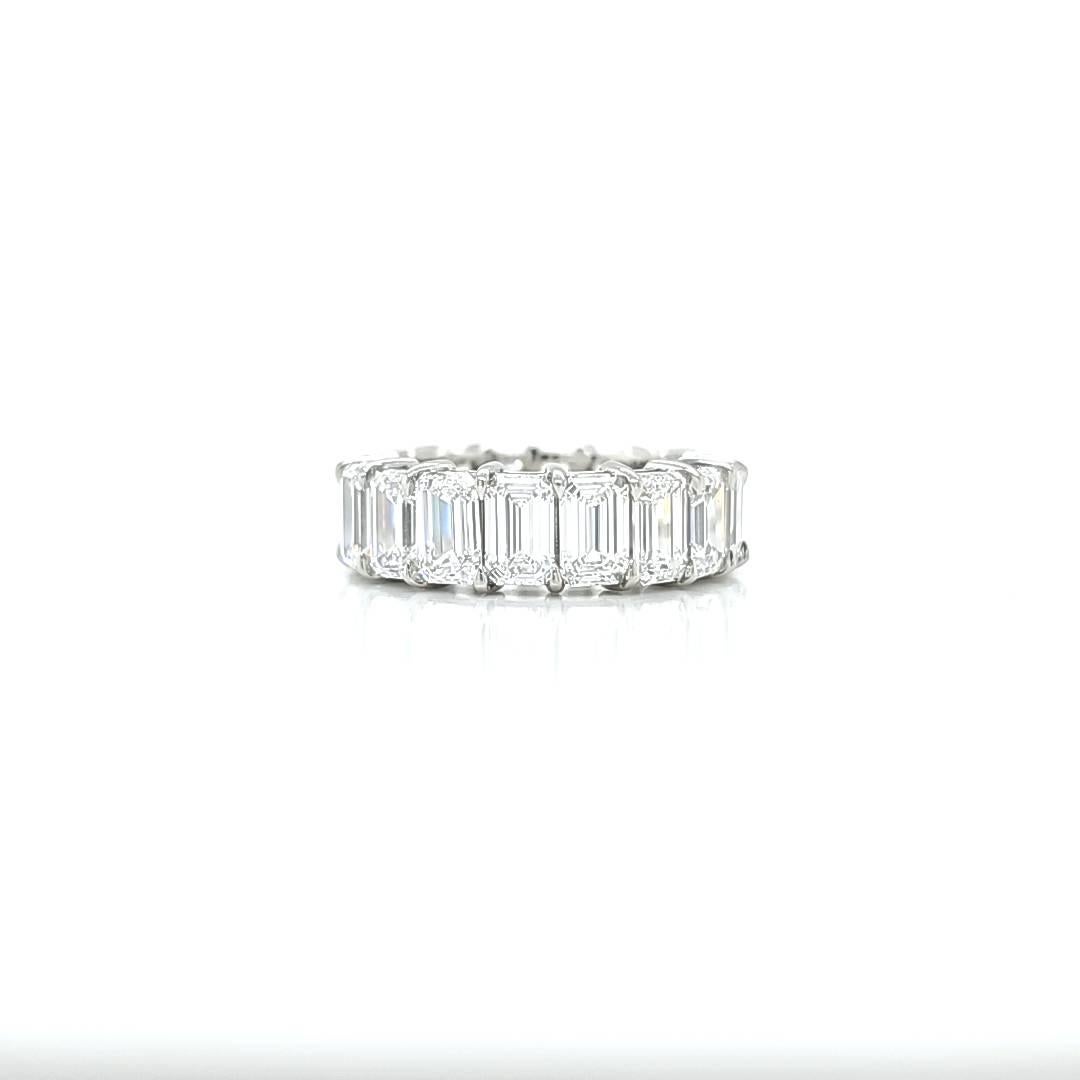 Louis Newman & Co Emerald Cut Diamond Eternity Band with GIA Certificates For Sale 2