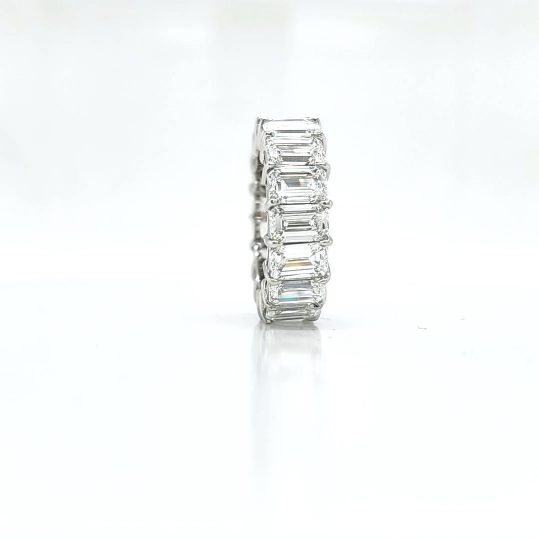 Louis Newman & Co Emerald Cut Diamond Eternity Band with GIA Certificates For Sale 3