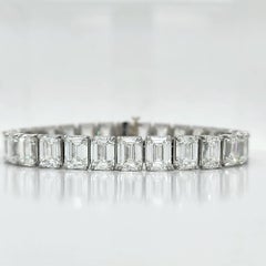 Louis Newman & Co Smaragdschliff-Tennisarmband mit 42,10 Karat und GIA-Zertifikat
