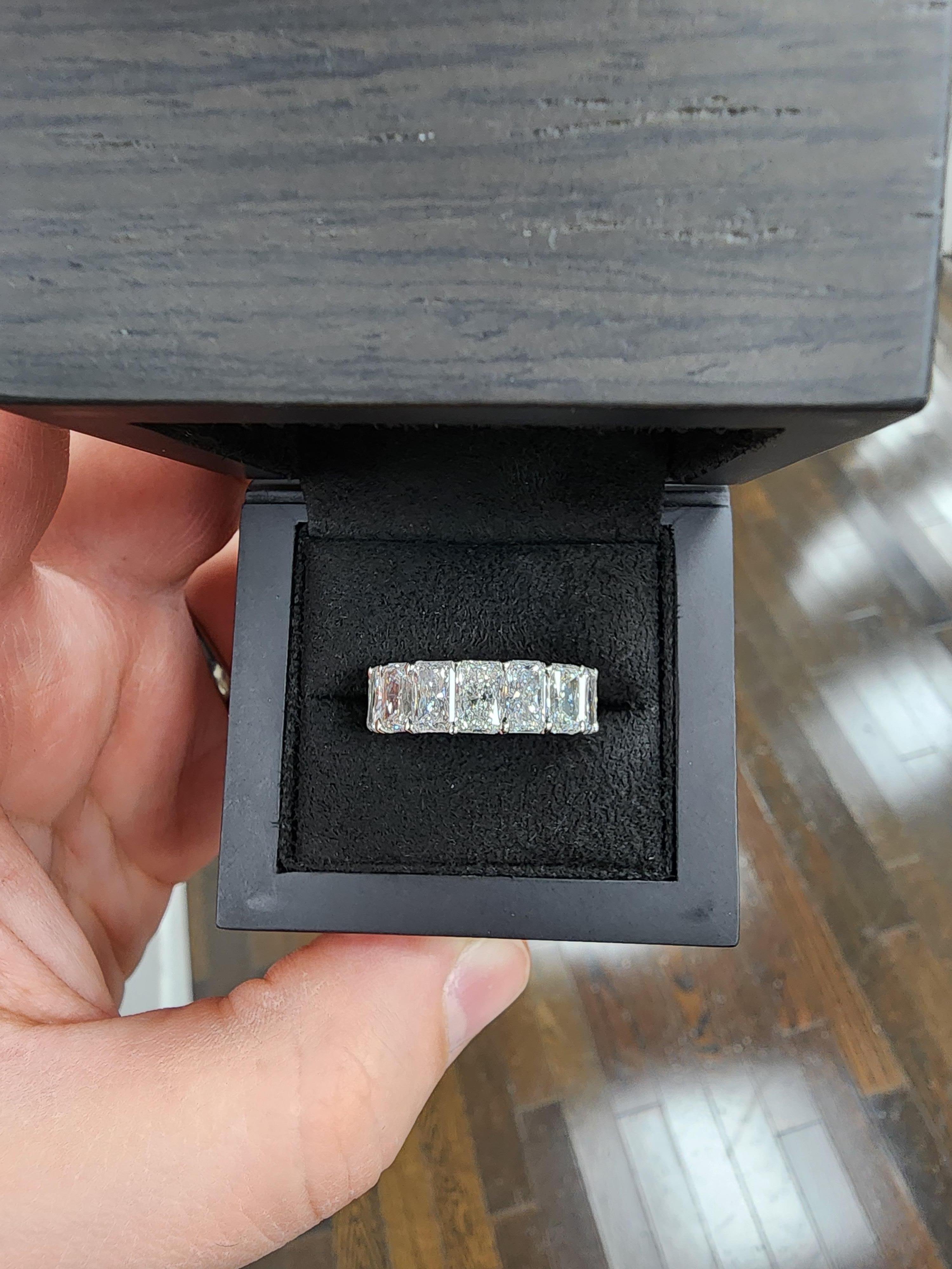For Sale:  Louis Newman & Co GIA 11.39ct GIA Certified Radiant-Cut Diamond Eternity Band 11