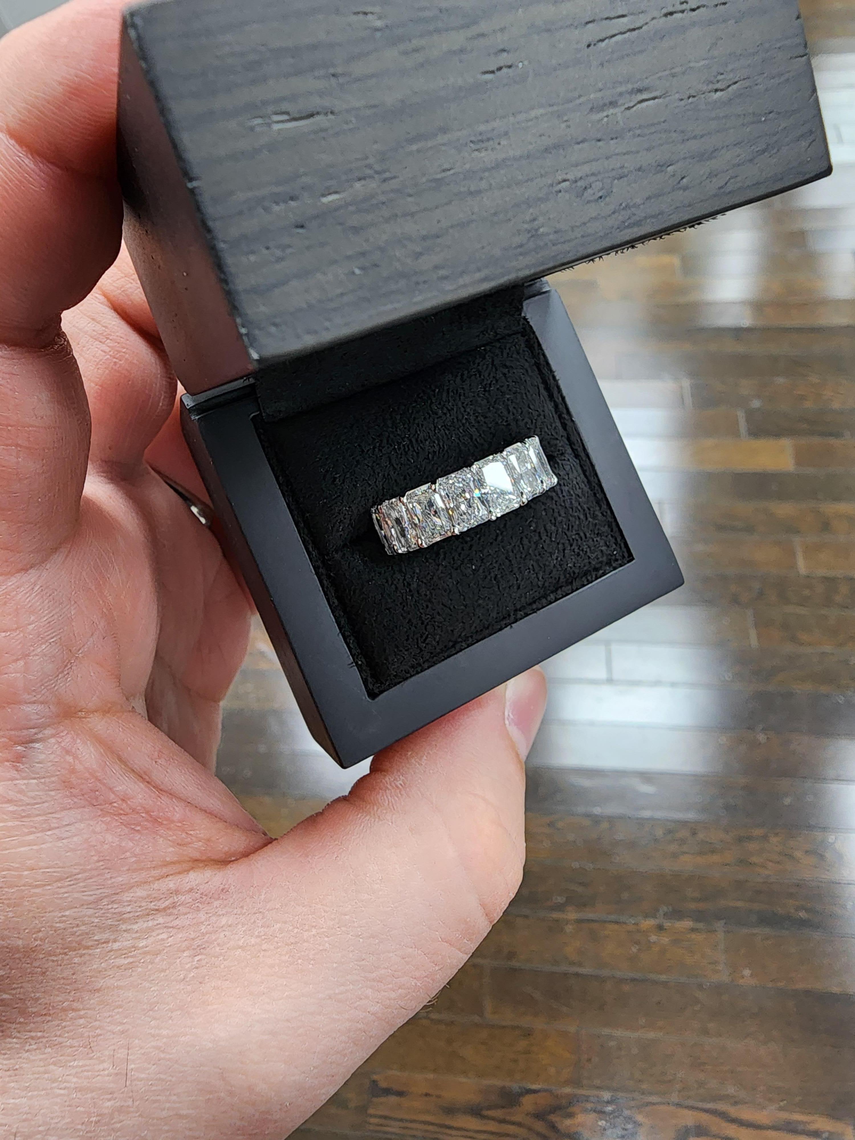 For Sale:  Louis Newman & Co GIA 11.39ct GIA Certified Radiant-Cut Diamond Eternity Band 13