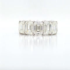 Louis Newman & Co GIA zertifiziert 19,51 Karat Smaragdschliff Diamant Hochzeit Band