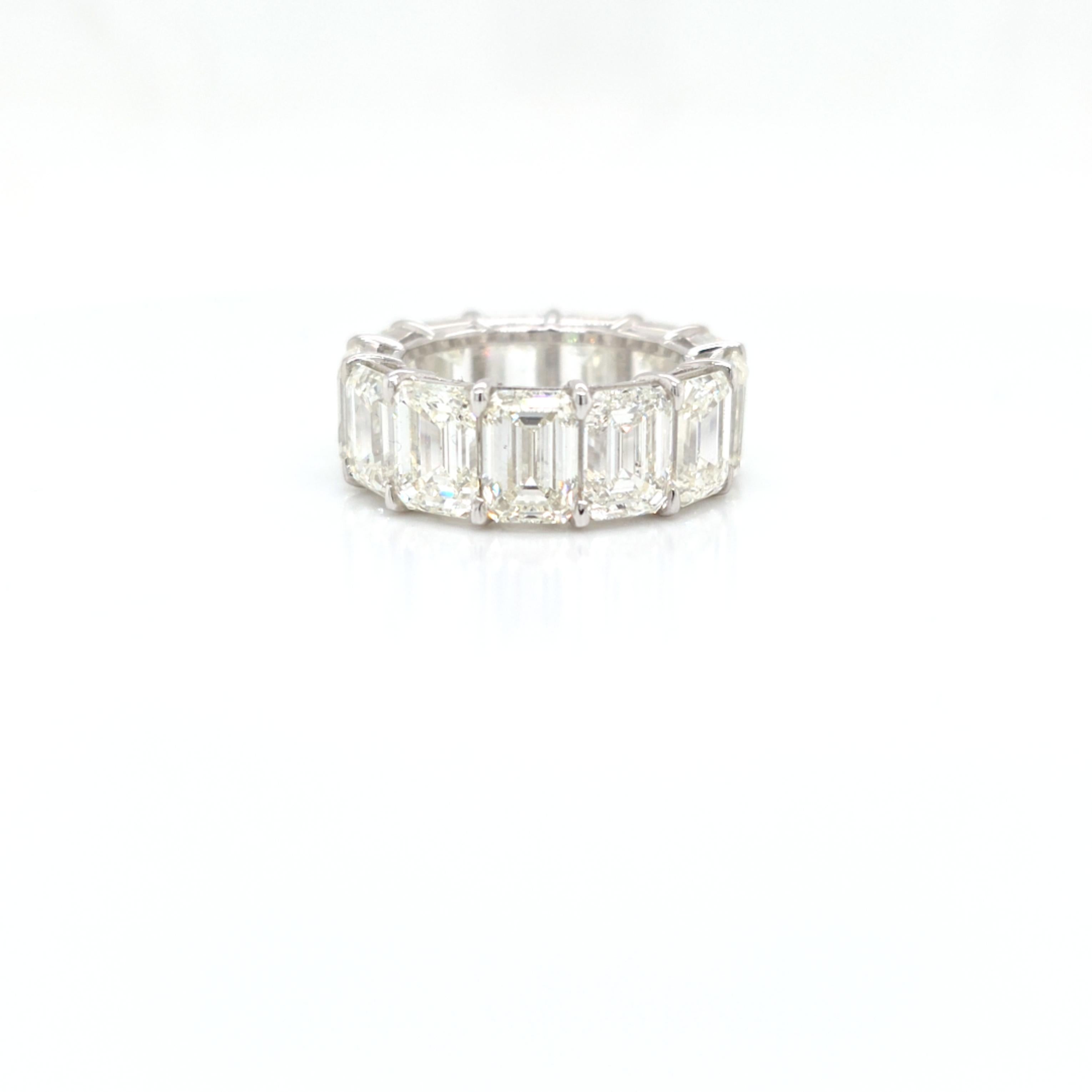 Louis Newman & Co Alianza de diamantes talla esmeralda certificada por GIA de 19,51 quilates en Nuevo estado para la venta en New York, NY