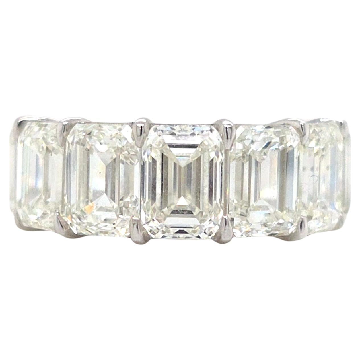 Louis Newman & Co Alianza de diamantes talla esmeralda certificada por GIA de 19,51 quilates en venta