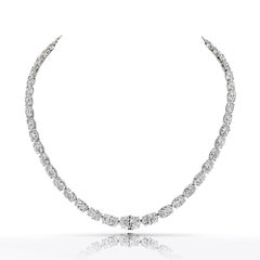 Louis Newman & Co GIA Certified 35.13 Carats Oval Cut Diamond Riviera Necklace