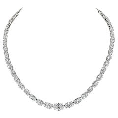 Louis Newman & Co Collana Riviera con diamanti taglio ovale certificati GIA 35,13 carati