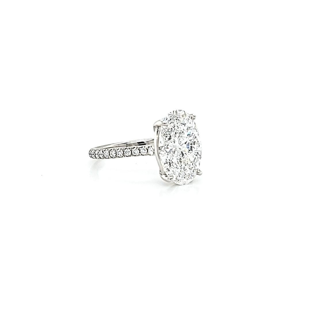 Oval Cut Louis Newman & Co GIA Certified 3.62 Carat Oval Diamond Ring