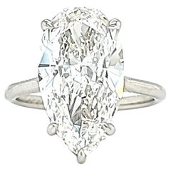 Louis Newman & Co GIA Certified 5.02 Carat Pear Shape Diamond Ring