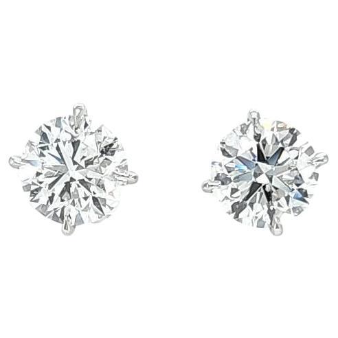 Louis Newman & Co GIA Certified 6.62 carats total Diamond Studs For Sale