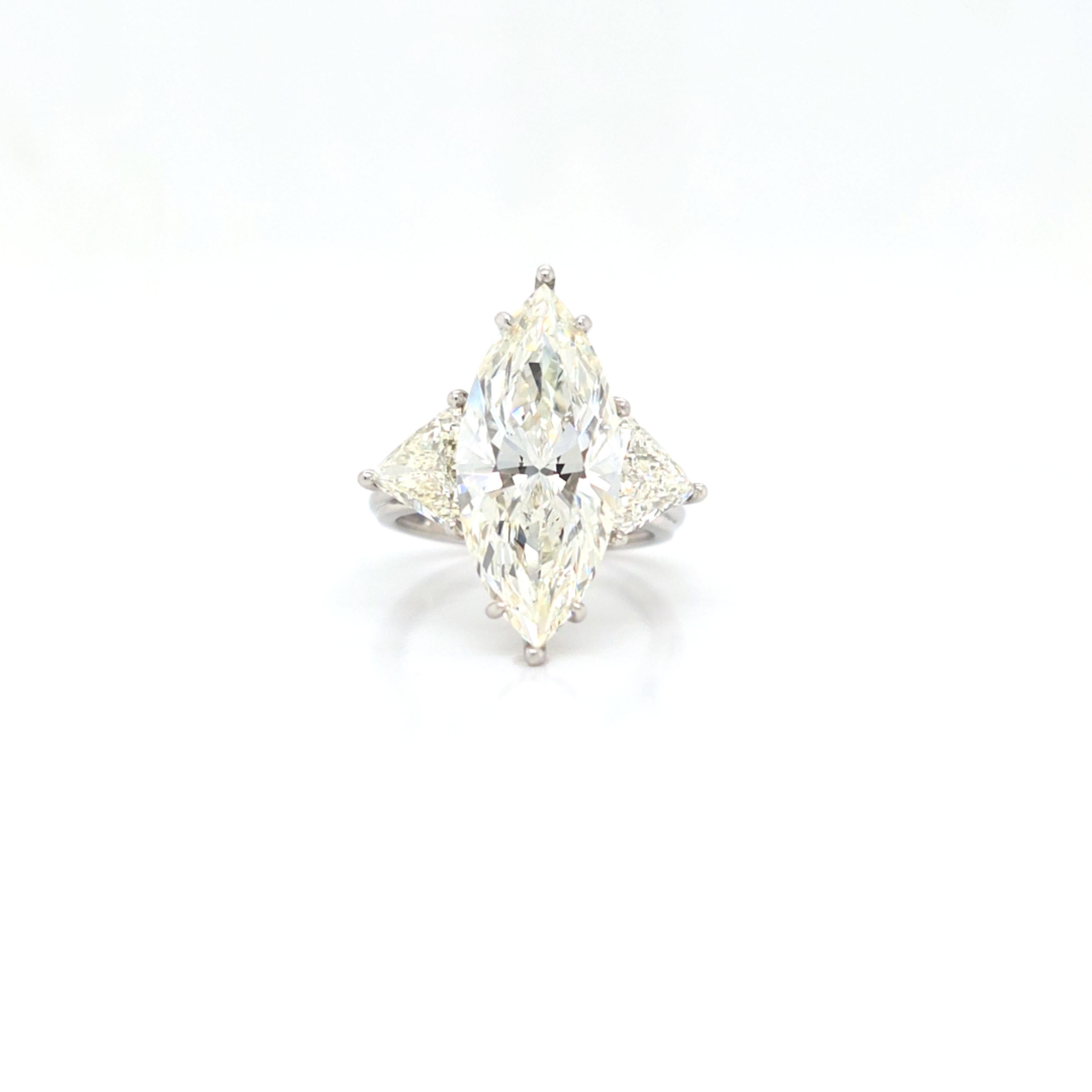 Louis Newman & Co GIA Certified 7 carat Elongated Marquise Cut Diamond Ring In condizioni Nuovo in vendita a New York, NY