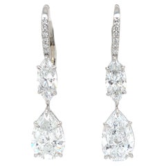 Louis Newman & Co GIA Certified 8.78 Carats Pear Shape Diamond Dangle Earrings