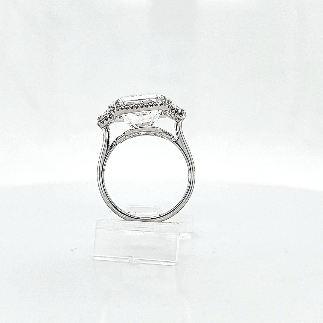 Louis Newman & Co GIA Certified 8.85 Carat Radiant Cut Diamond Three Stone Ring 3