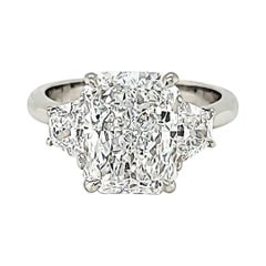 Louis Newman 
Co GIA Certified Radiant Cut 3.08 Carat Three Stone Ring