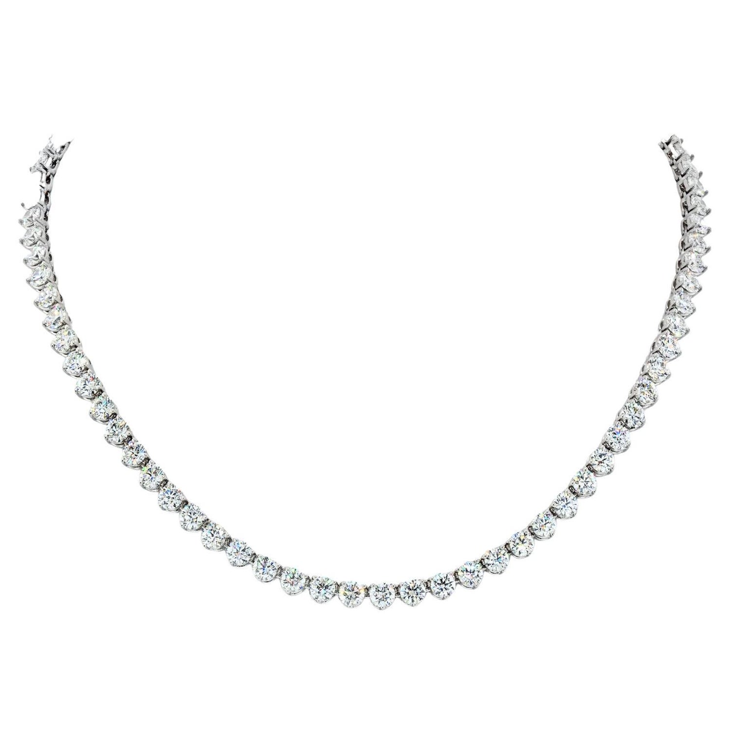 Louis Newman and Co GIA Diamond Straight Line Tennis Necklace with