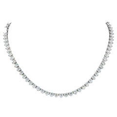 Louis Newman & Co GIA Diamond Straight Line Tennis Necklace with 25.24 Carats