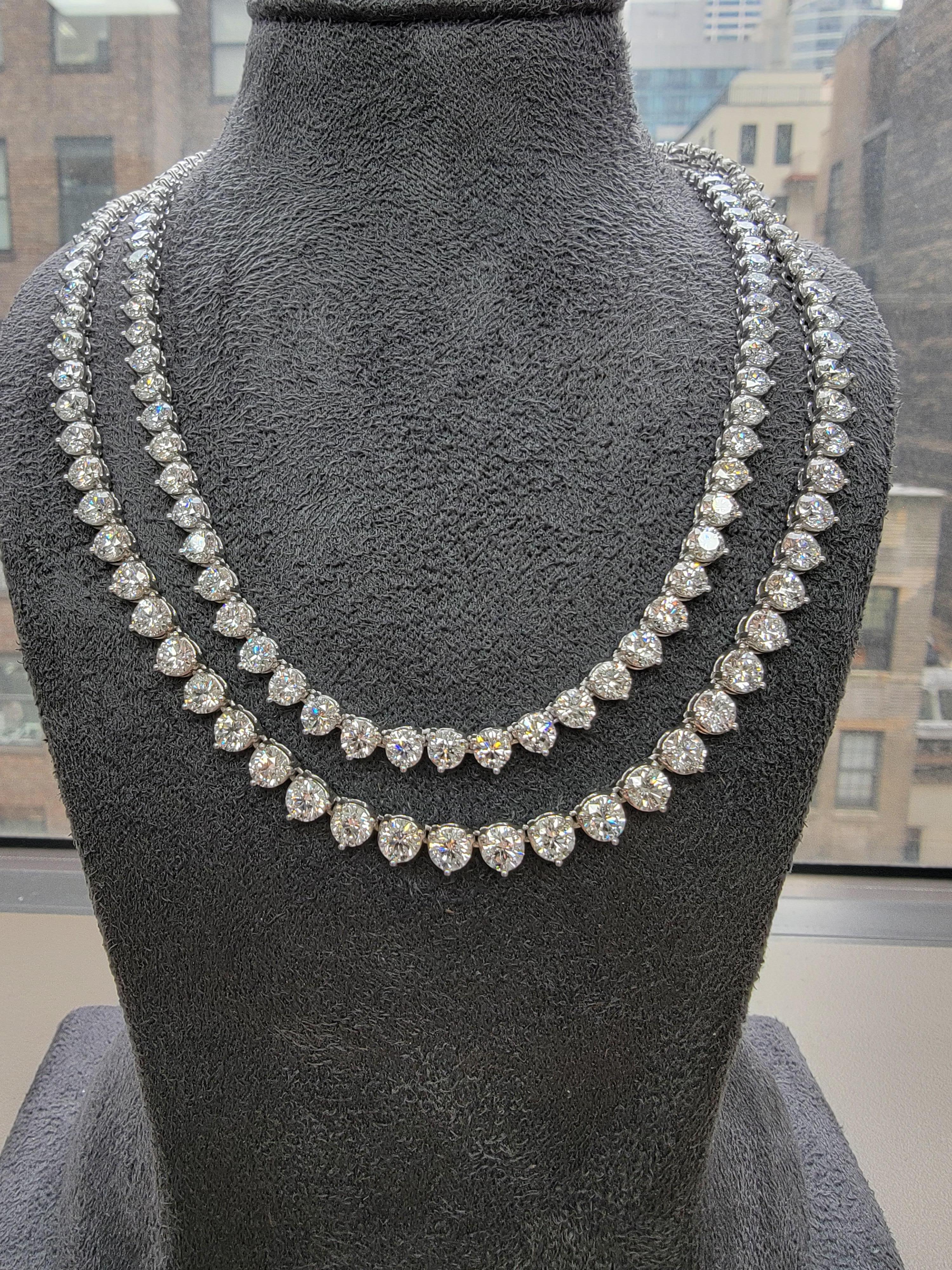 straight line diamond necklace