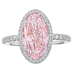 Louis Newman & Company 3 Carat GIA Certified Oval Pink Diamond Ring