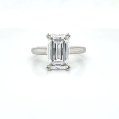 4.01 Carat GIA Certified Emerald, Cut Diamond Ring