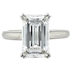 Bague avec émeraude certifiée GIA de 4,01 carats et diamant taille