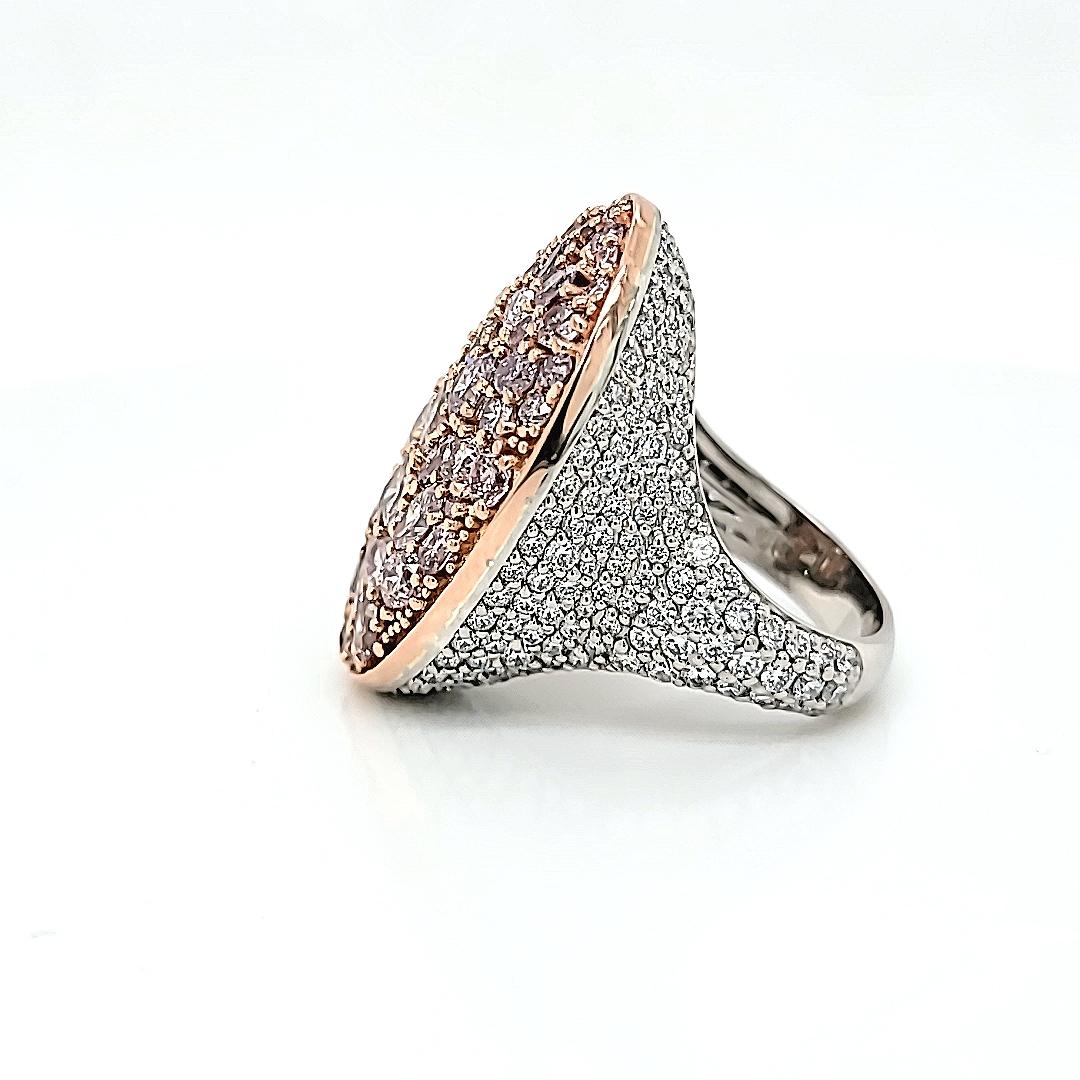 Women's or Men's Fancy Prink Diamonds Cocktail Ring