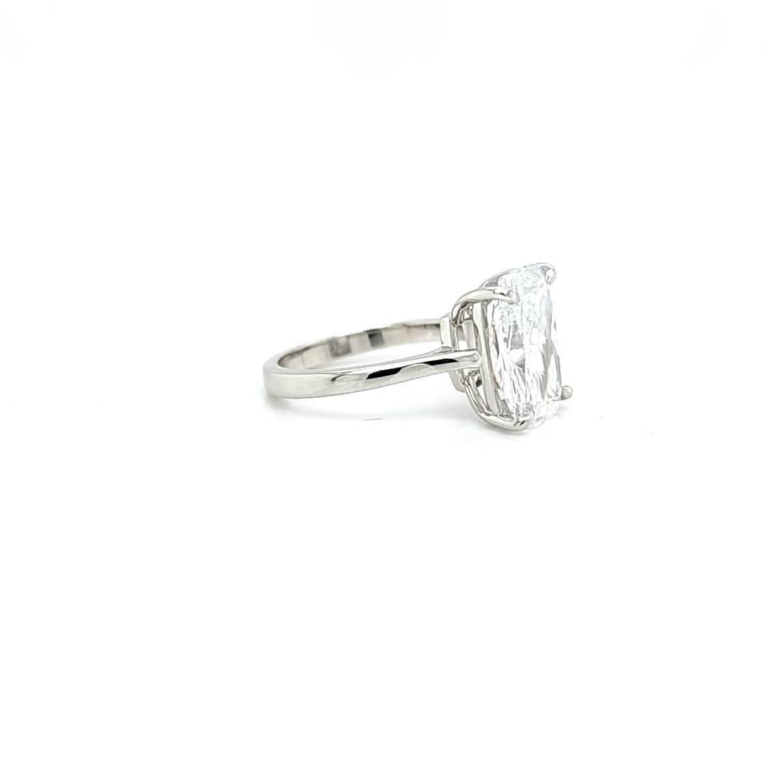 Cushion Cut Louis Newman & Company GIA certified 5 Carat Elongated Cushion Solitaire Ring For Sale