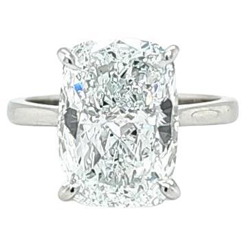 Louis Newman & Company GIA certified 5 Carat Elongated Cushion Solitaire Ring