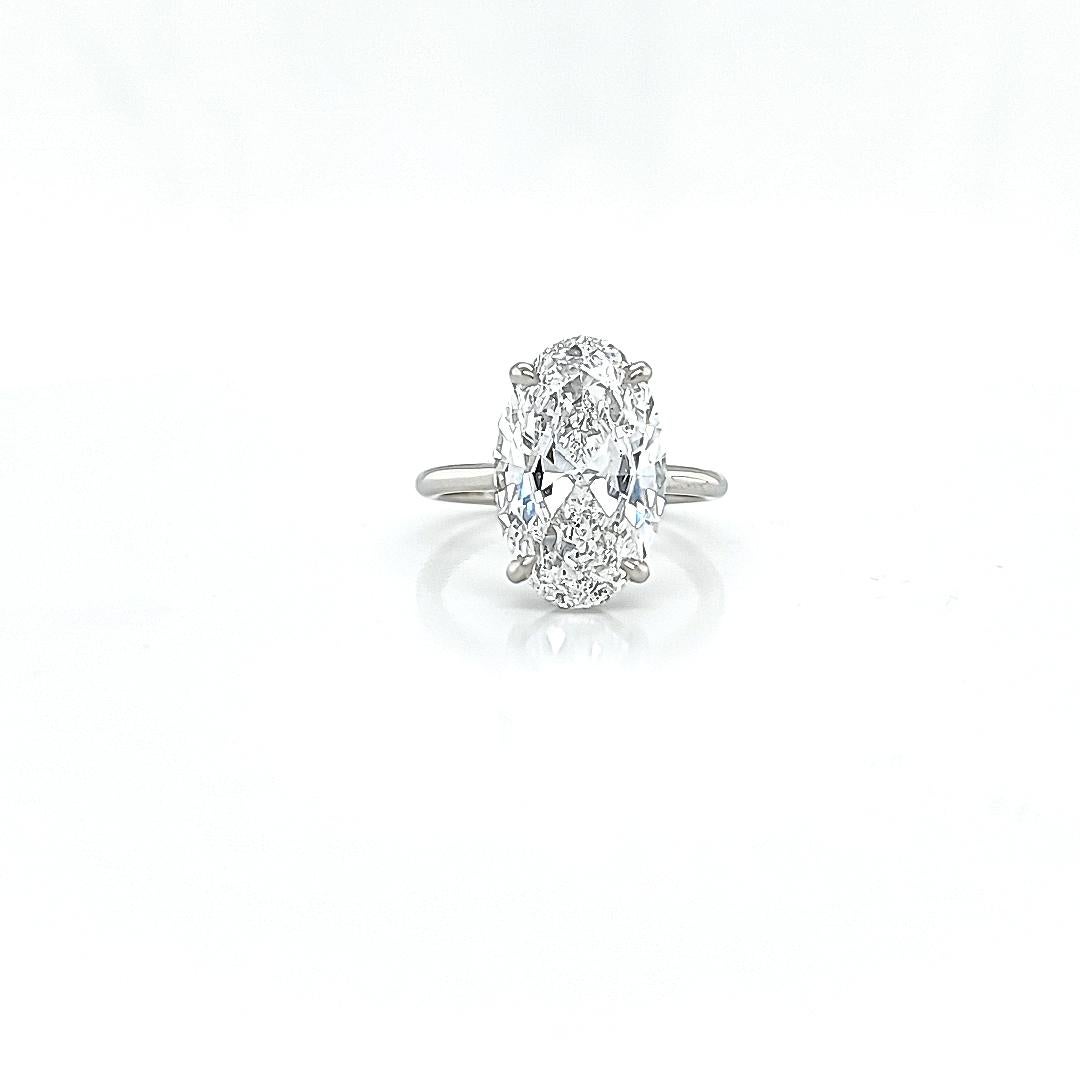 Oval Cut GIA Certified 5.02 Carat Oval Diamond Solitaire Ring
