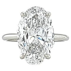 GIA Certified 5.02 Carat Oval Diamond Solitaire Ring