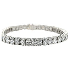 GIA Certified Oval Diamond 12.79 Carats Tennis Bracelet