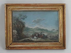 Battle Scene with Castle and Donjon, Gouache on Parchment, Blarenberghe