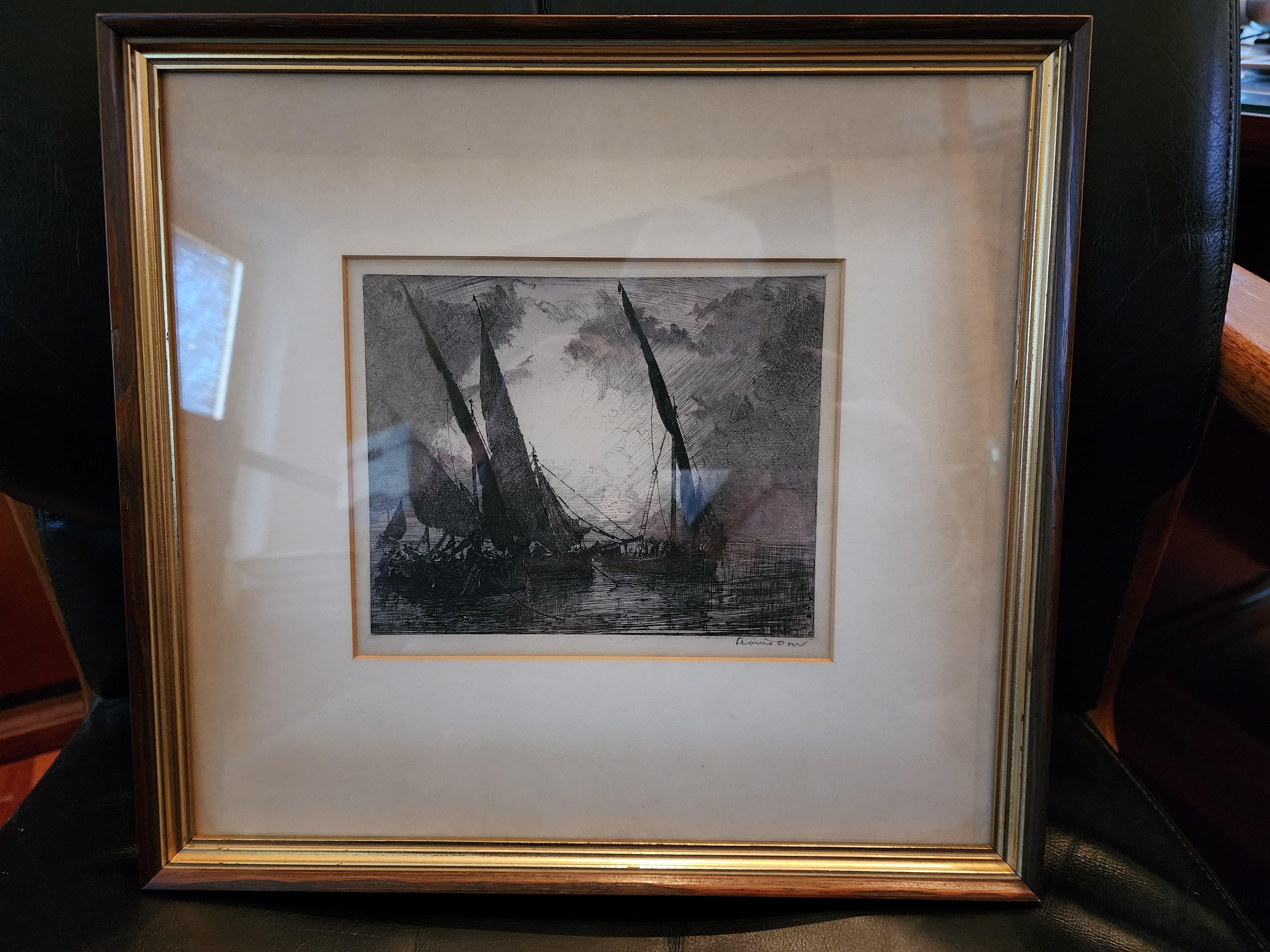 Louis Orr Landscape Print - Fishing Boats
