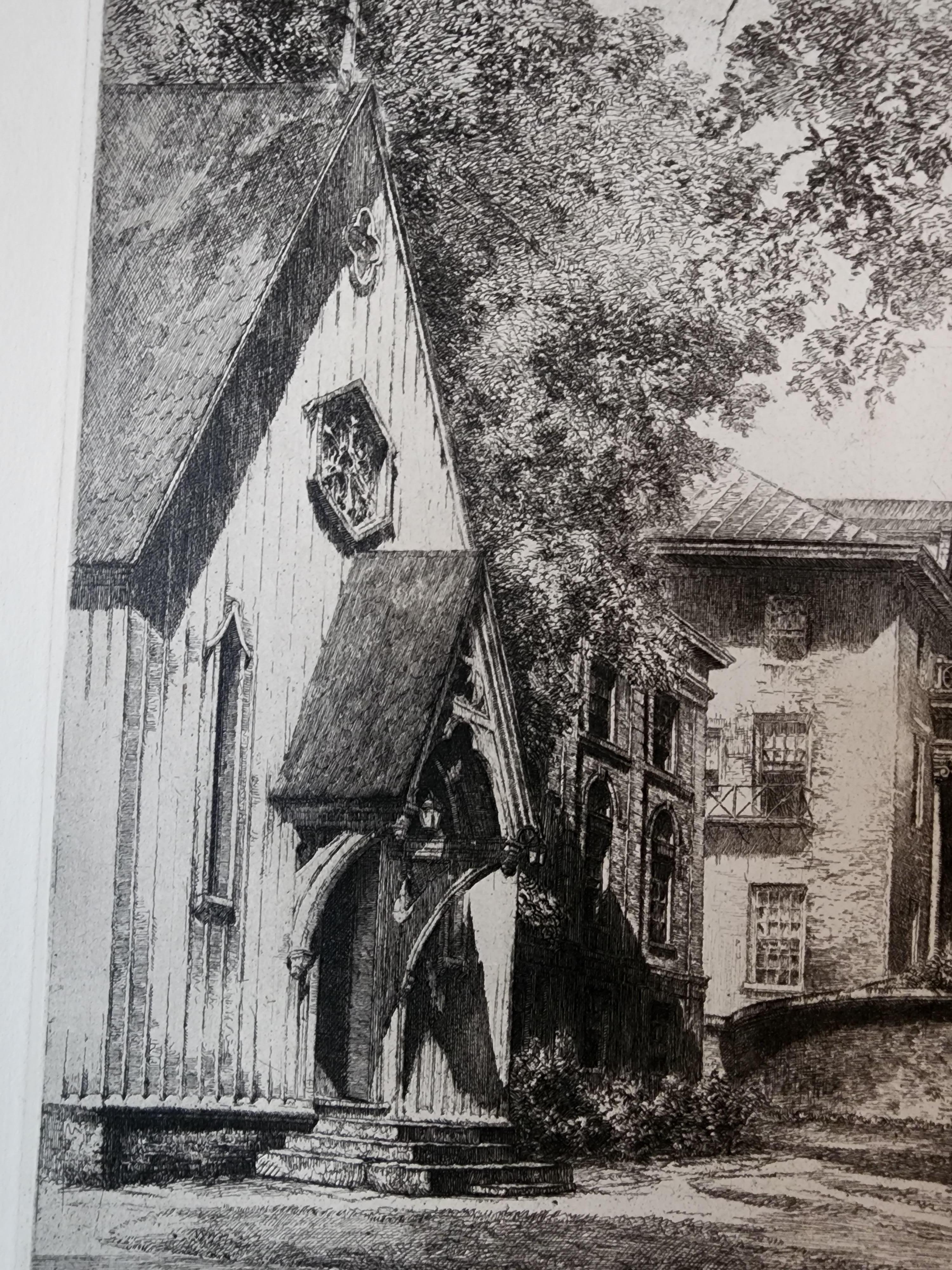 St. Mary's Episcopal School for Girls, Raleigh, North Carolina  - American Realist Print by Louis Orr