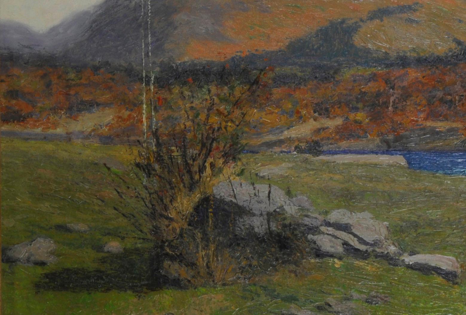 Un po' di New England - Landscape Painting Nero di Louis Oscar Griffith