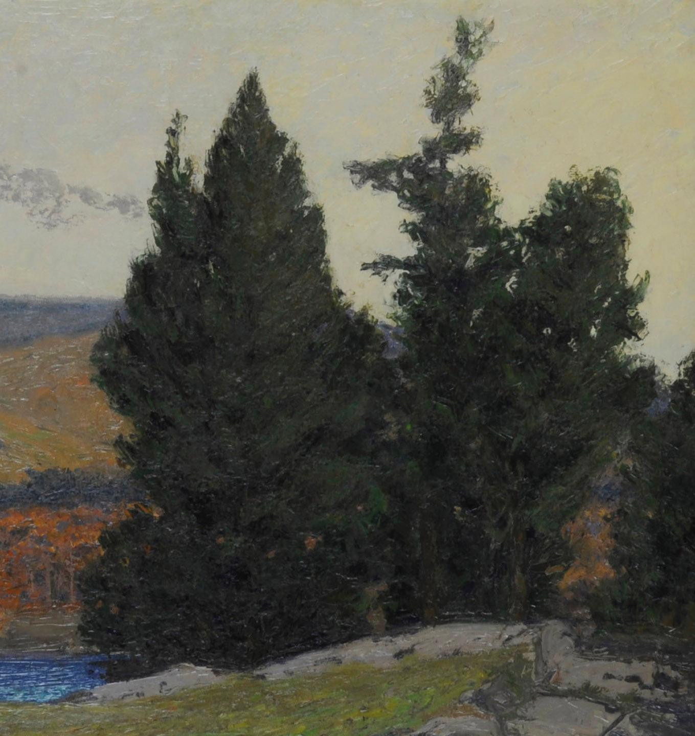 A Bit of New England - Black Landscape Painting by Louis Oscar Griffith