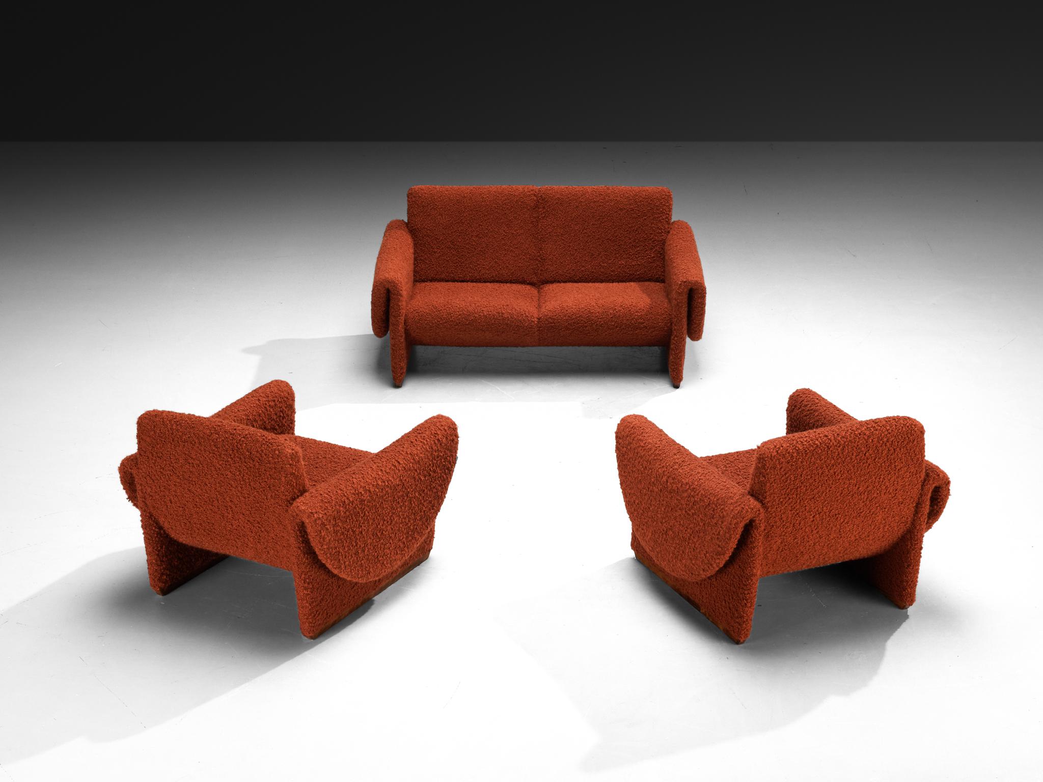 Louis Paolozzi for Zol Pair of Lounge Chairs in in Burnt Orange 2