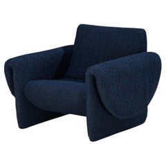 Louis Paolozzi for Zol 'Rondo' Lounge Chair in Dark Blue Boucle