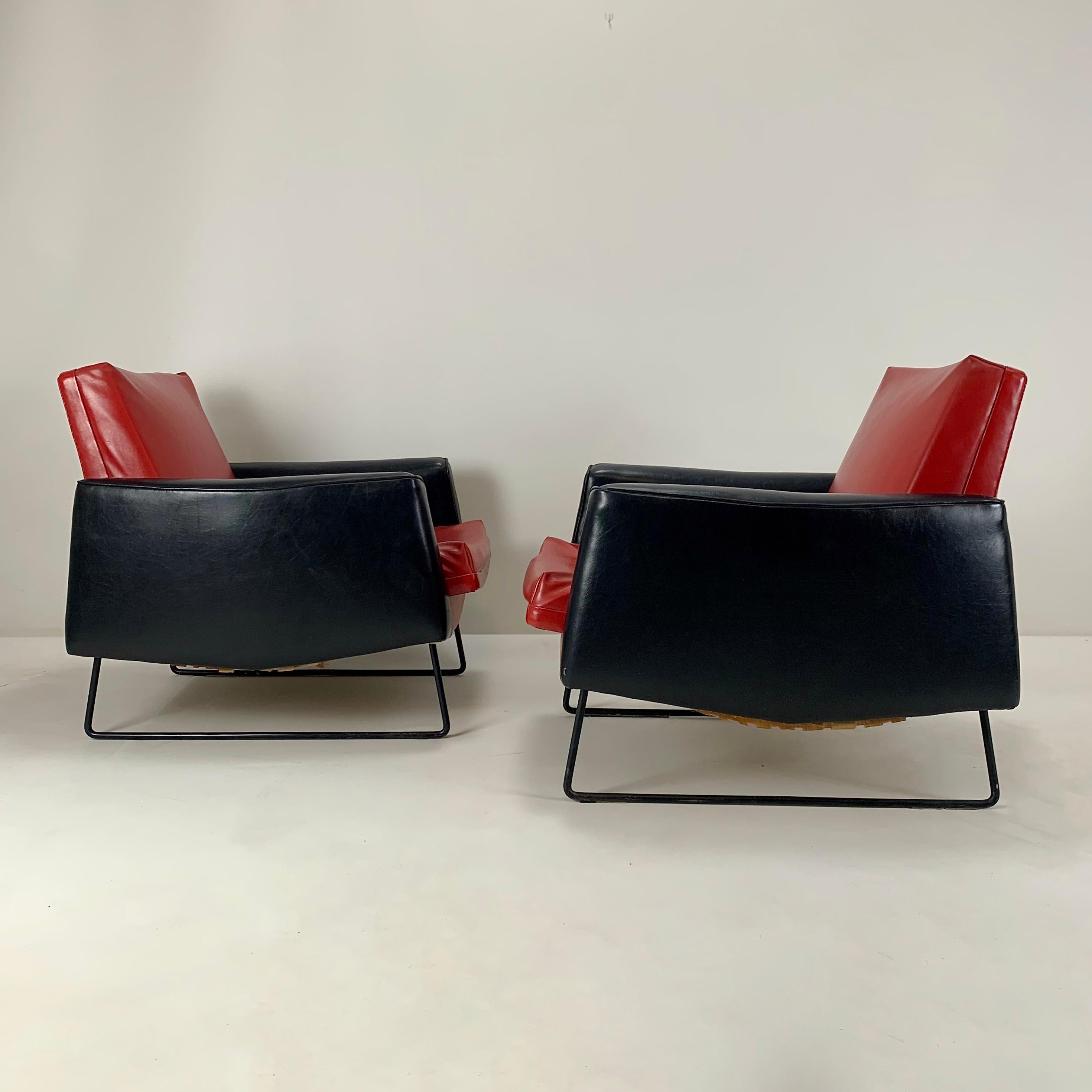 French Louis Paolozzi Pair of Prelude Armchairs for Zol, circa 1958, France