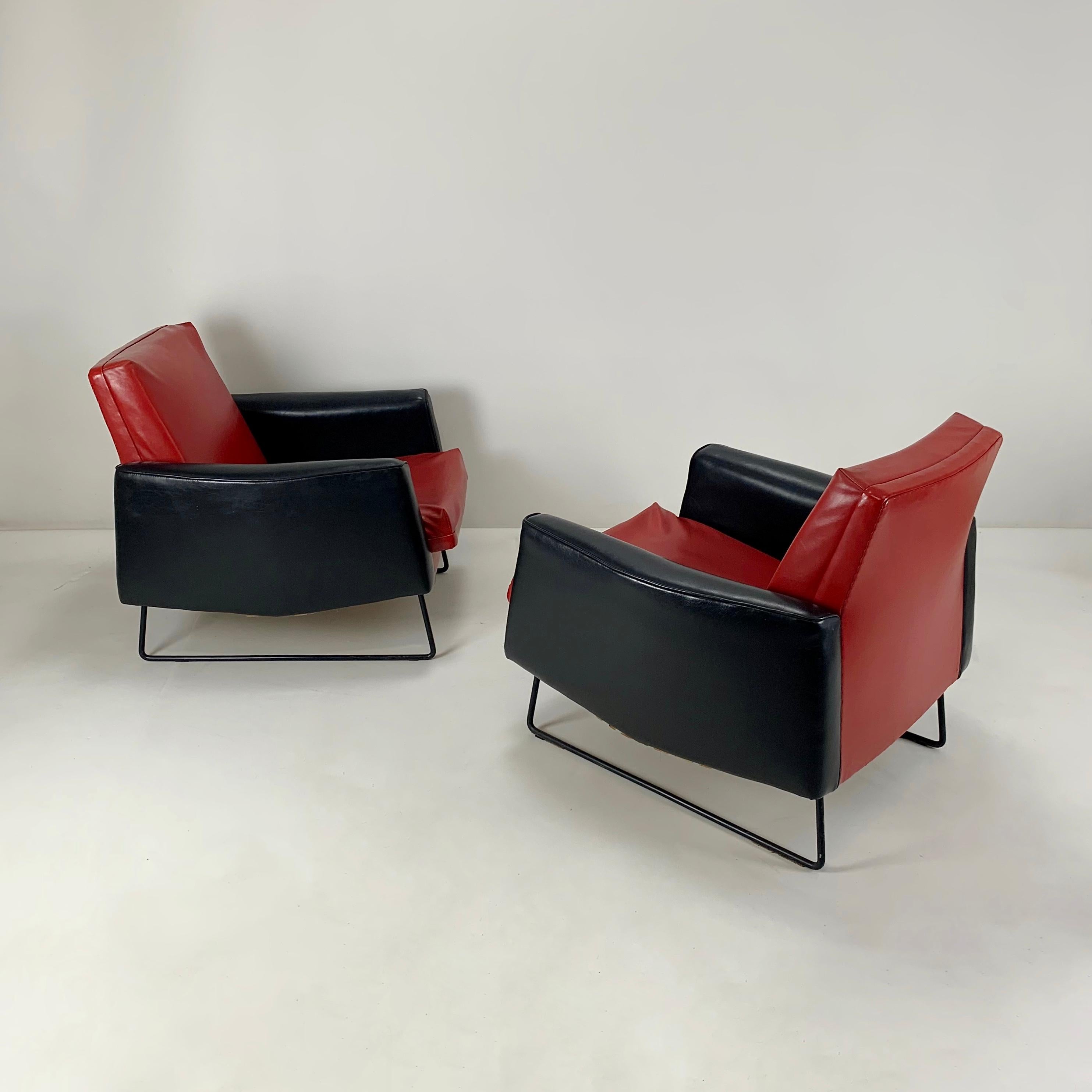 Louis Paolozzi Pair of Prelude Armchairs for Zol, circa 1958, France In Fair Condition In Brussels, BE