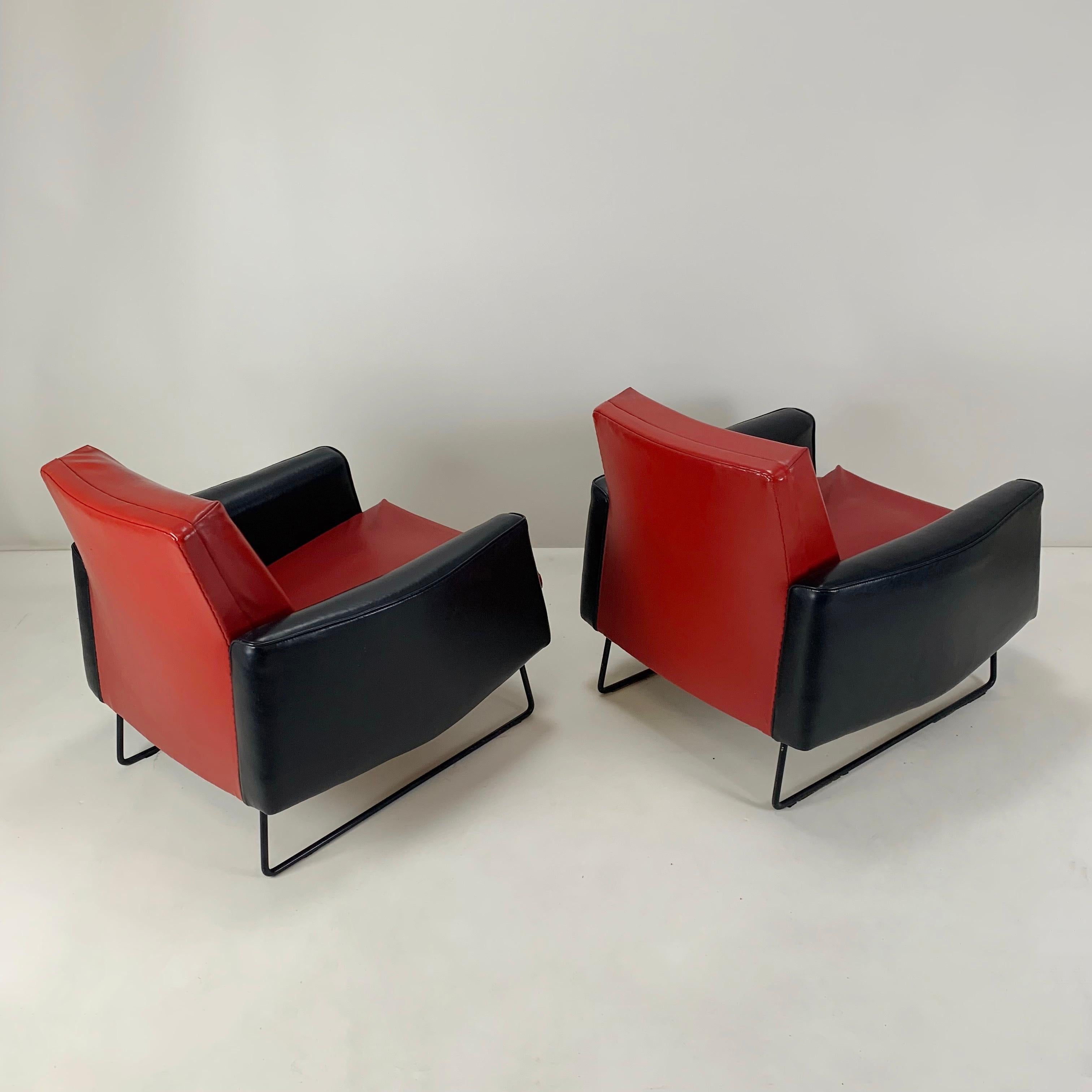 Metal Louis Paolozzi Pair of Prelude Armchairs for Zol, circa 1958, France