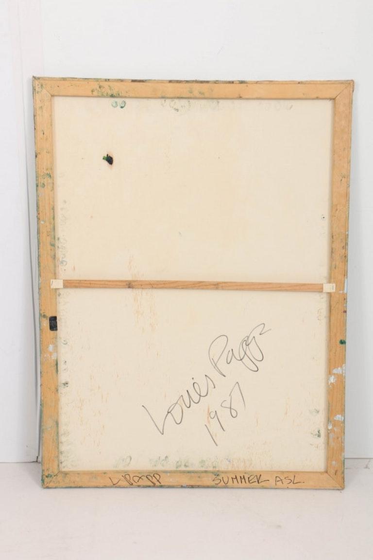 Canvas Louis Papp, Abstract Mixed-Media Artwork, 1987