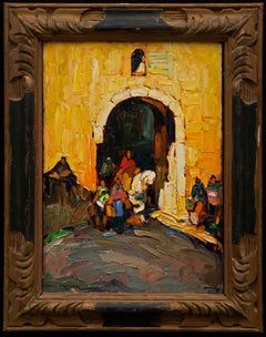 Antique "Cavalier in Cagnes, Orientalist Scene, 1929" Louis Pastour (1876-1948) 