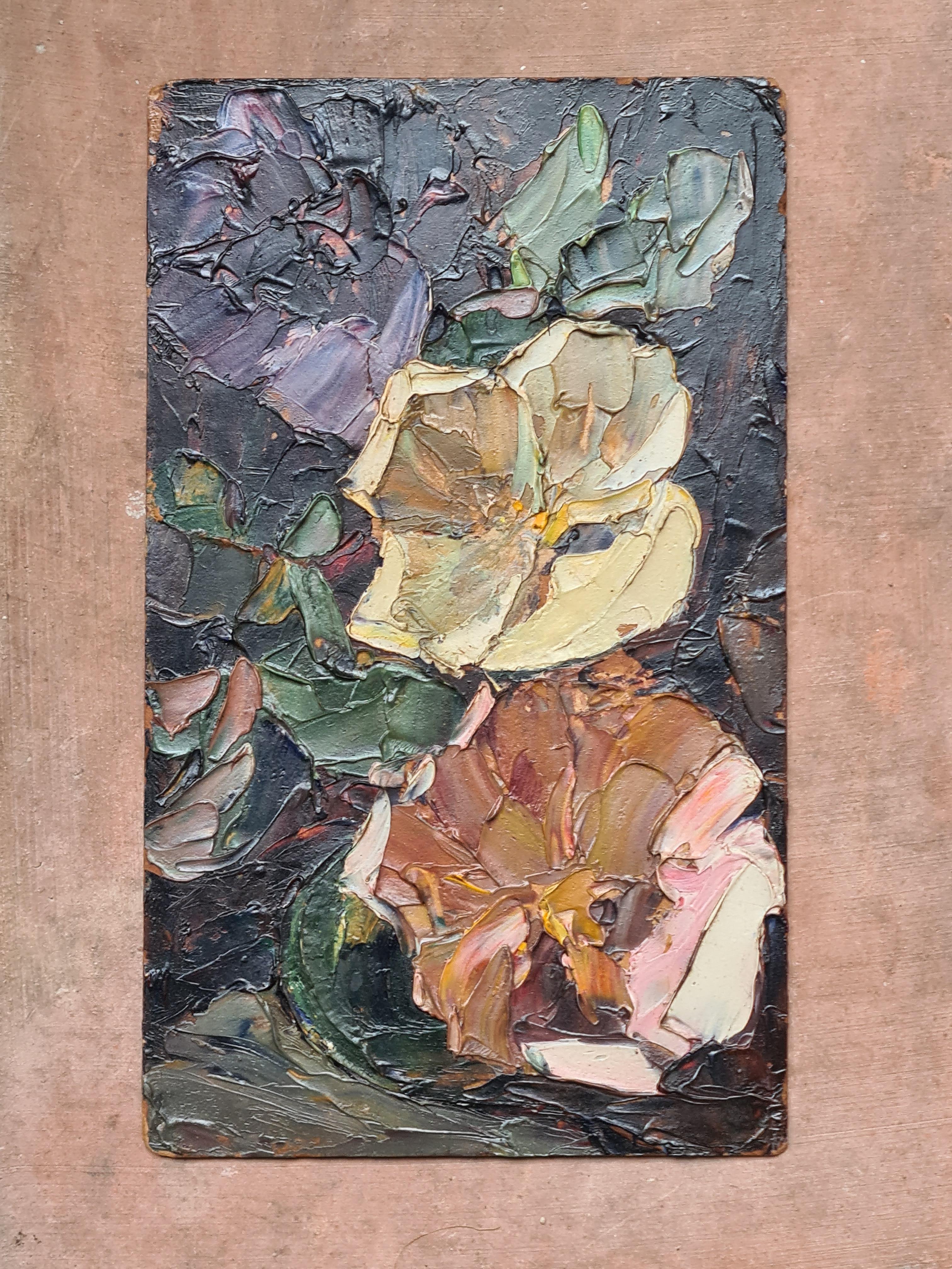 Huile sur panneau post-impressionniste française, vue de Vieux Cannes, sud de la France 3