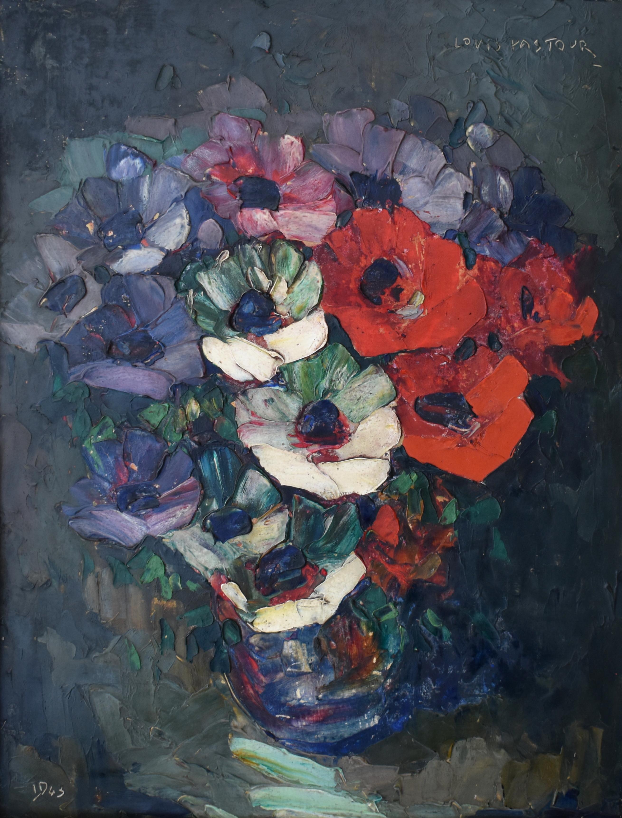 Pittura ad olio post impressionista francese - Painting di Louis Pastour
